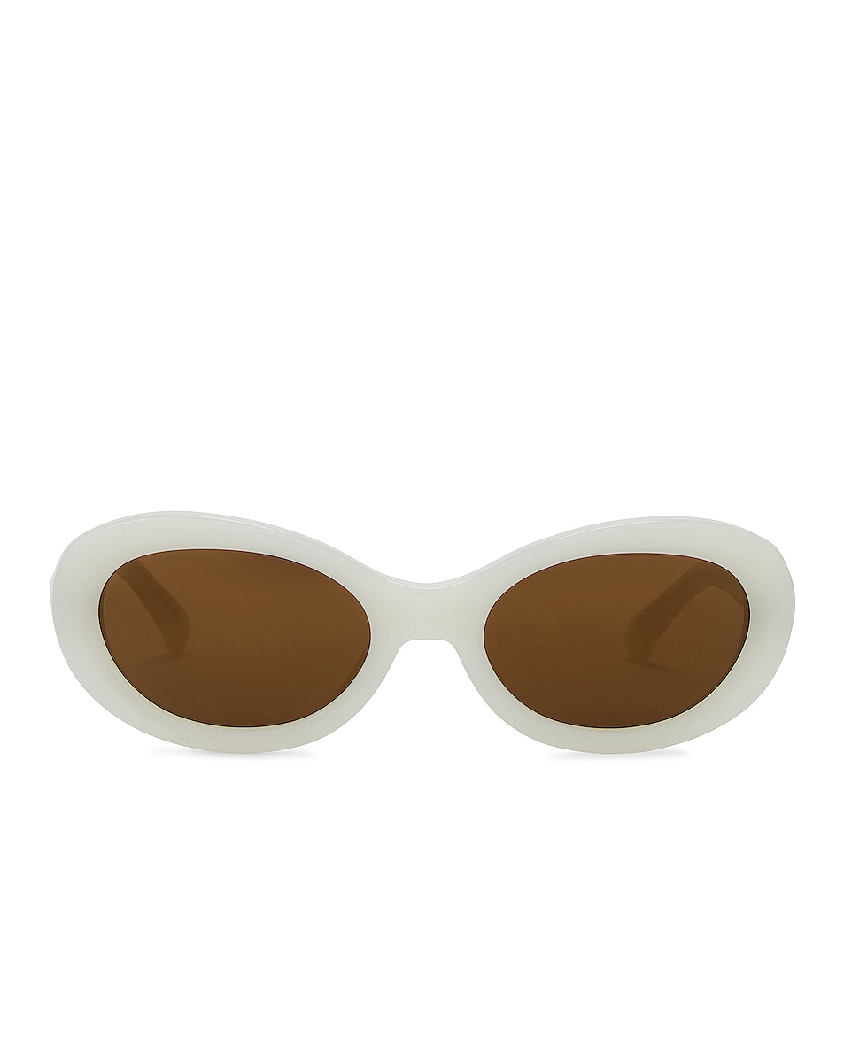 Image 1 of Dries Van Noten Oval Sunglasses in White