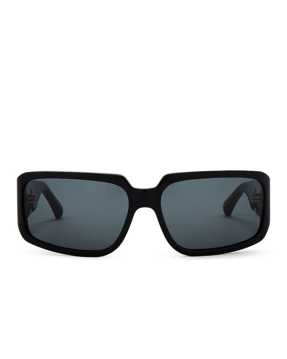 Image 1 of Dries Van Noten Acetate Rectangular Sunglasses in Black