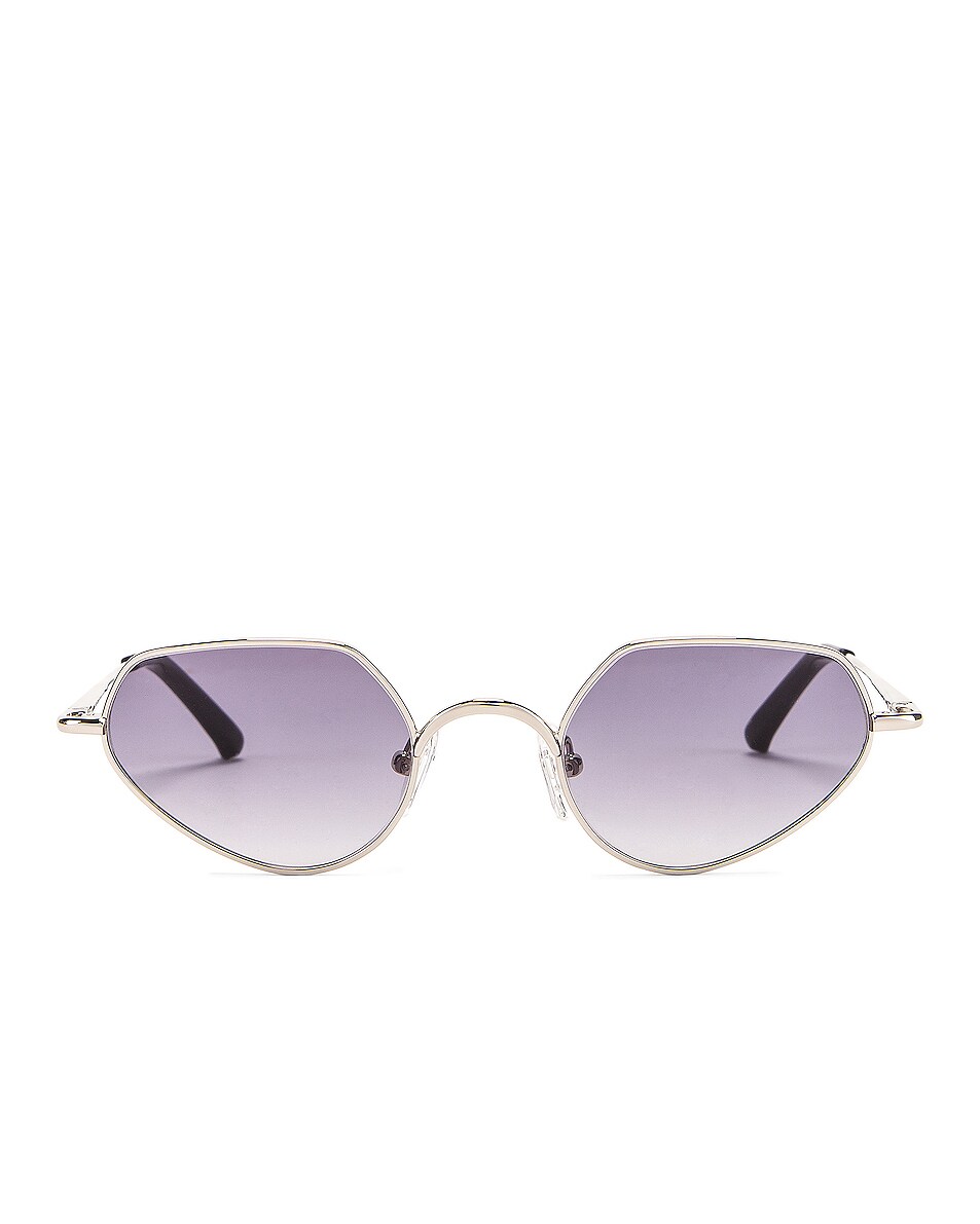 Image 1 of Dries Van Noten Small Sunglasses in Silver, Black & Grey Gradient