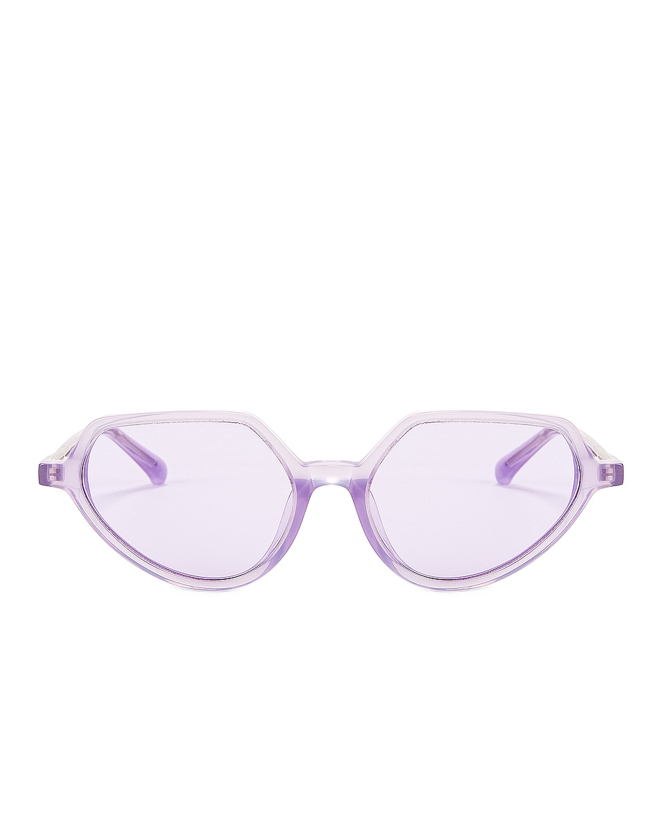 Image 1 of Dries Van Noten Angular Sunglasses in Lilac