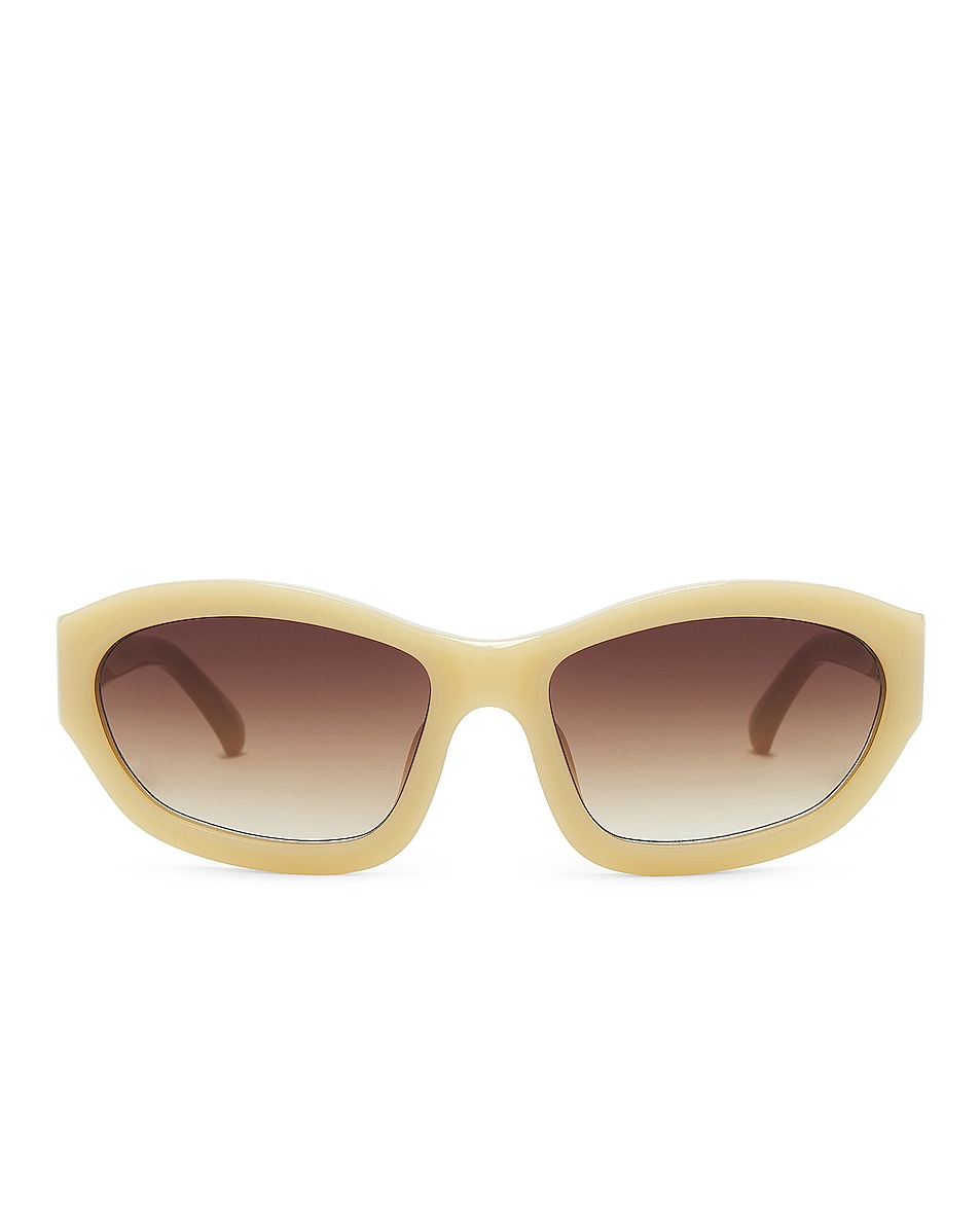 Image 1 of Dries Van Noten DVN 215 Sunglasses in Hay, Silver, & Brown Gradient