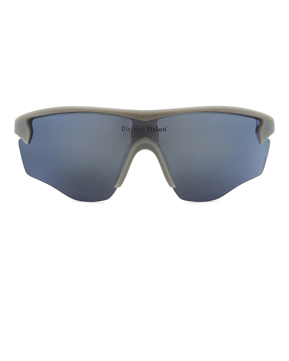 Image 1 of District Vision Junya Racer Sunglasses in Flint & D+ Blue Silver Flash Mirror
