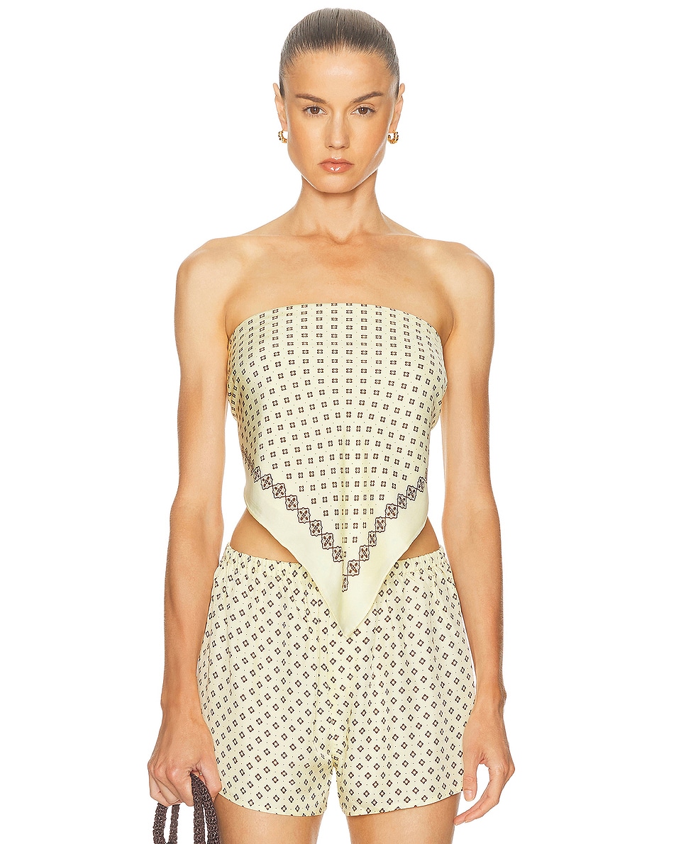 Image 1 of EAVES Paola Scarf in Pastel Yellow
