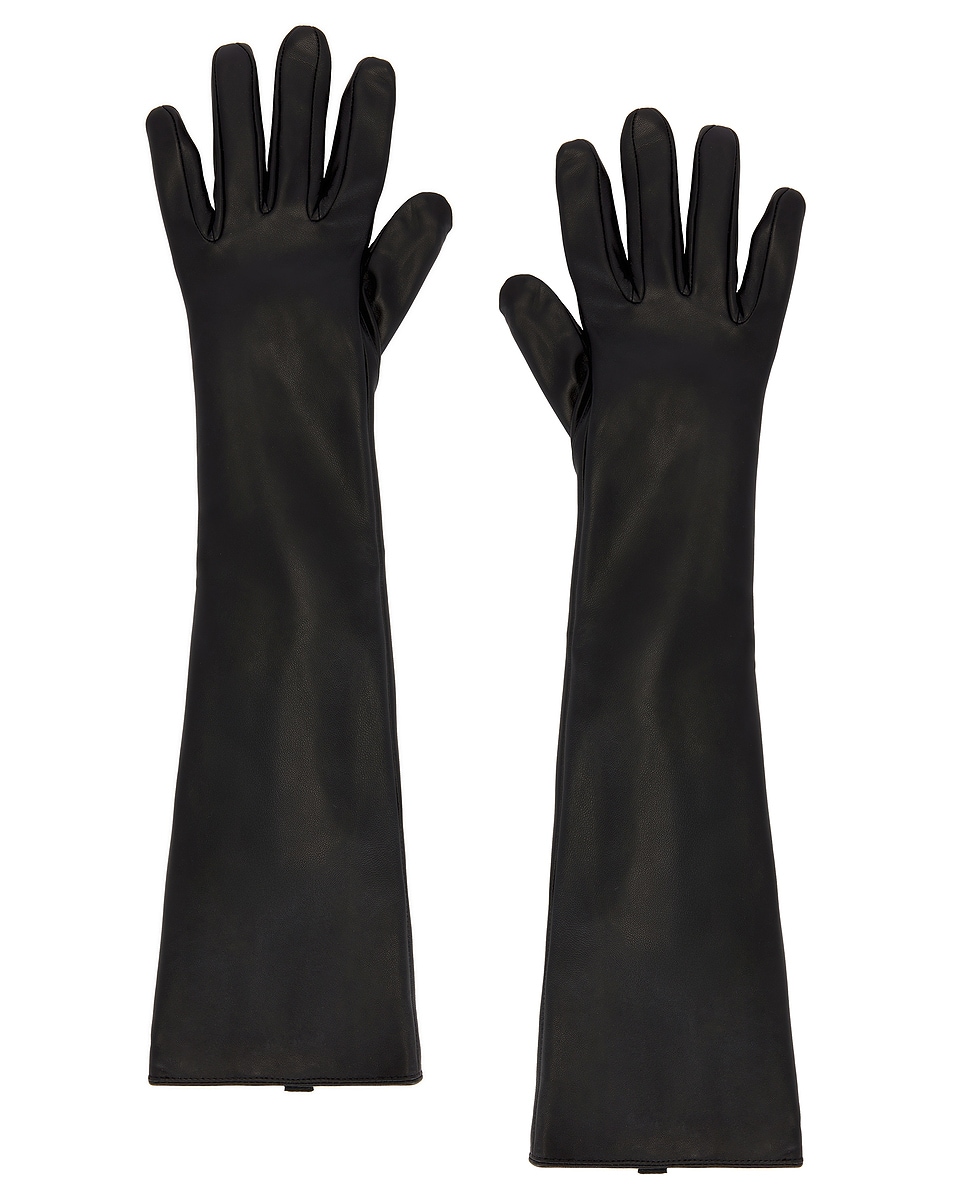 Image 1 of EAVES Leather Gloves in Black