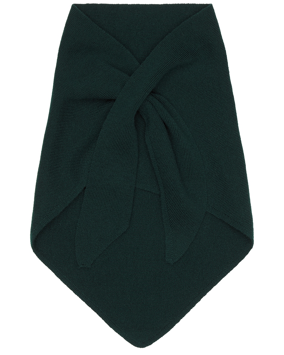 Image 1 of EAVES Sheryl Knit Kerchief in Forest Green