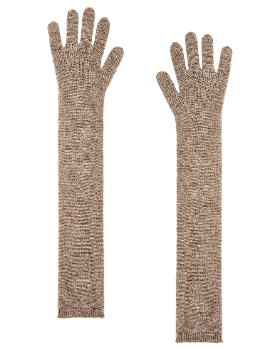 Image 1 of EAVES Mariana Knit Gloves in Taupe