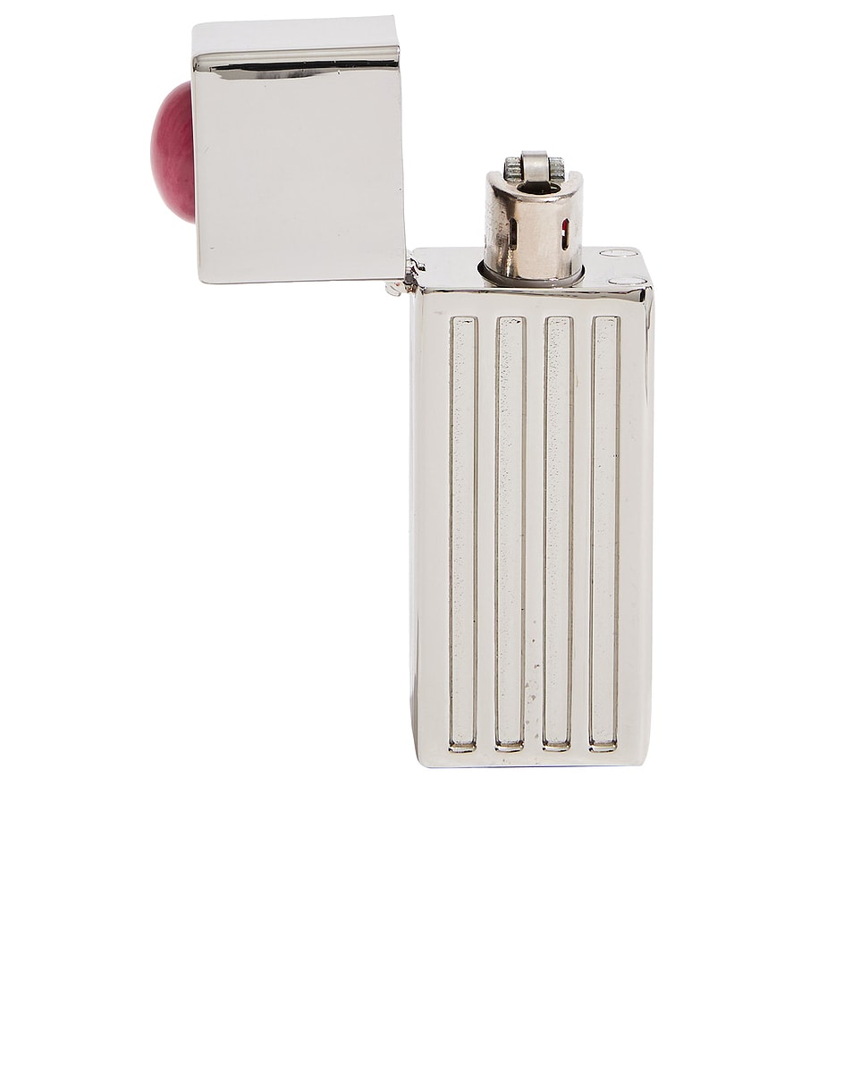 Image 1 of Edie Parker Lipstick Case Lighter Holder in Chrome & Gemstone