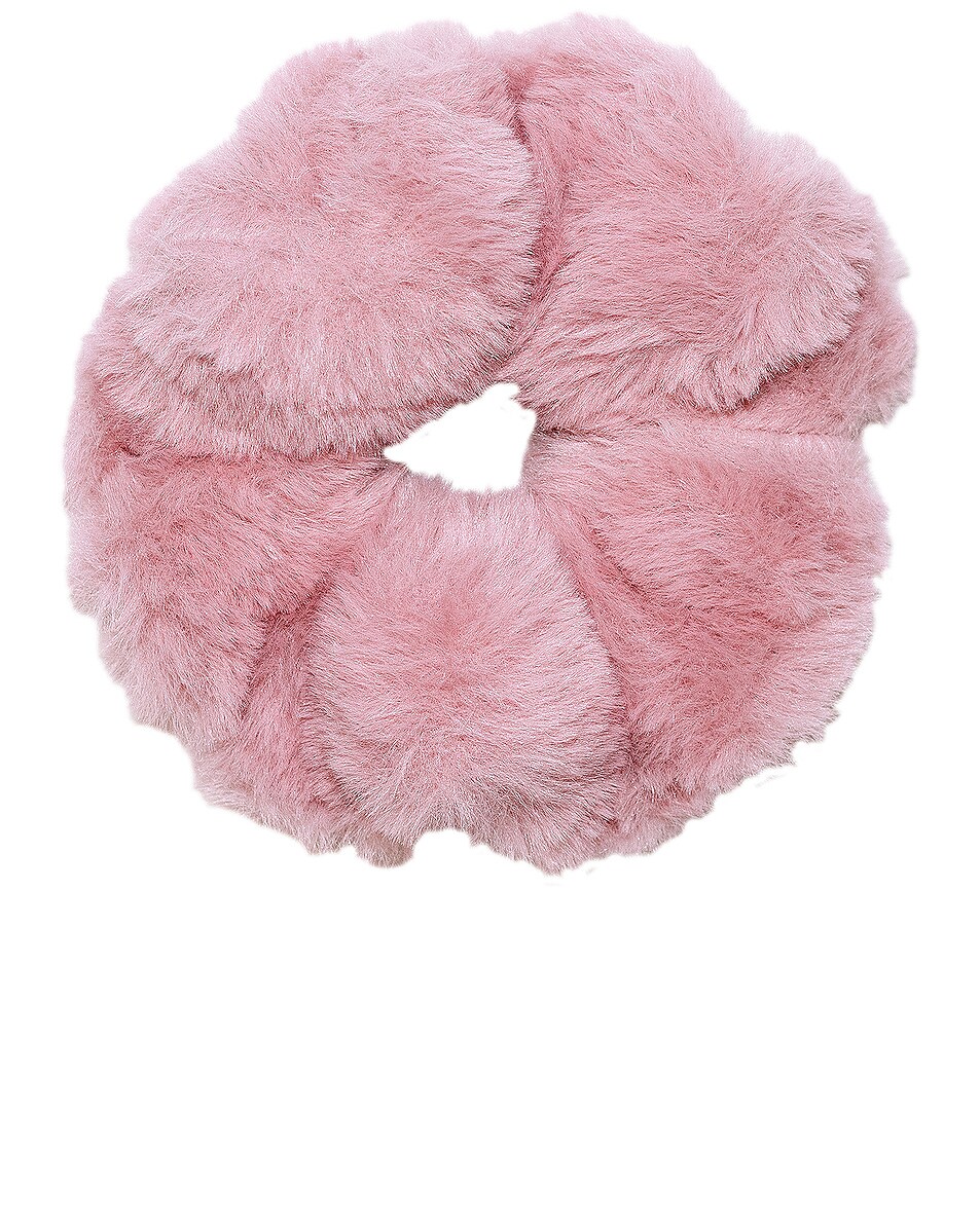 Image 1 of Emi Jay Teddy Bear Faux Fur Scrunchie in Snow Bunny
