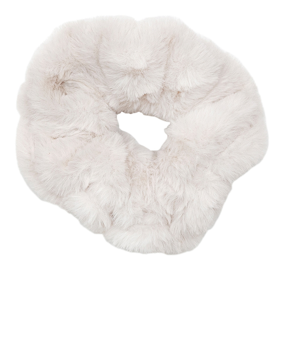 Image 1 of Emi Jay Teddy Bear Faux Fur Scrunchie in Flurry