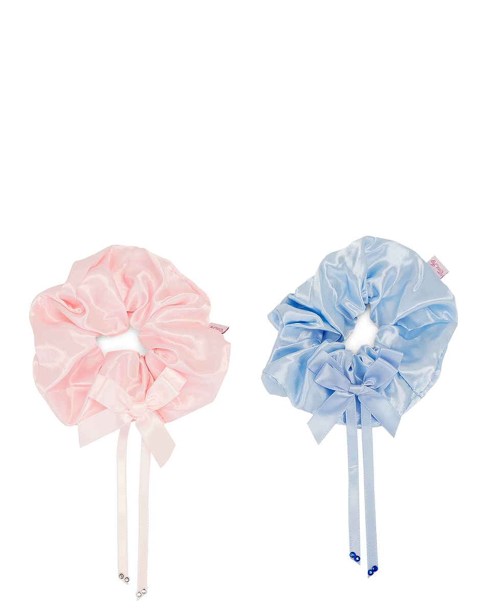 Image 1 of Emi Jay Darling Scrunchie Set in Perfect Pink & Baby Blue
