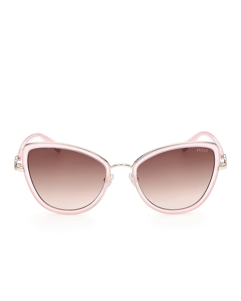 Image 1 of Emilio Pucci Metal Sunglasses in Opal Pink