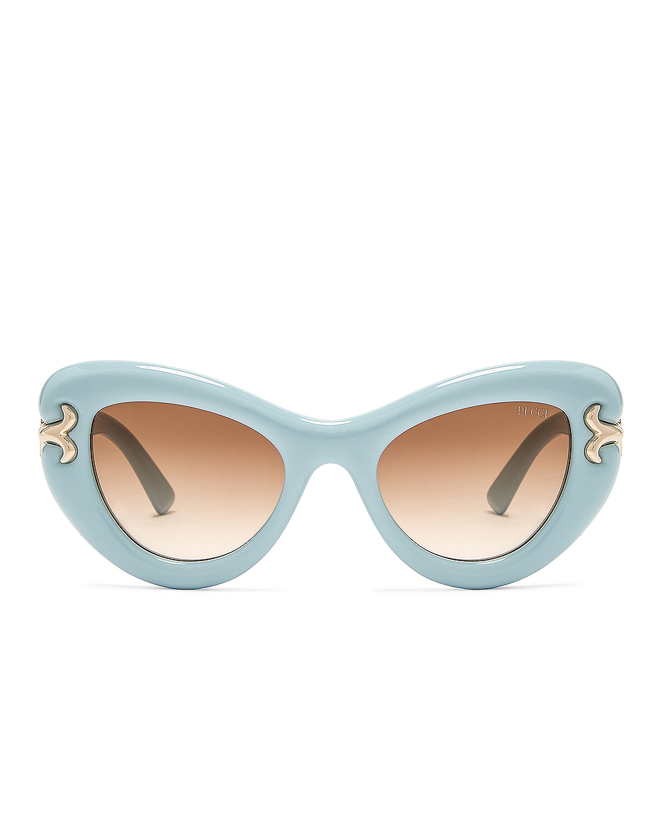 Image 1 of Emilio Pucci Cat Eye Acetate Sunglasses in Blue