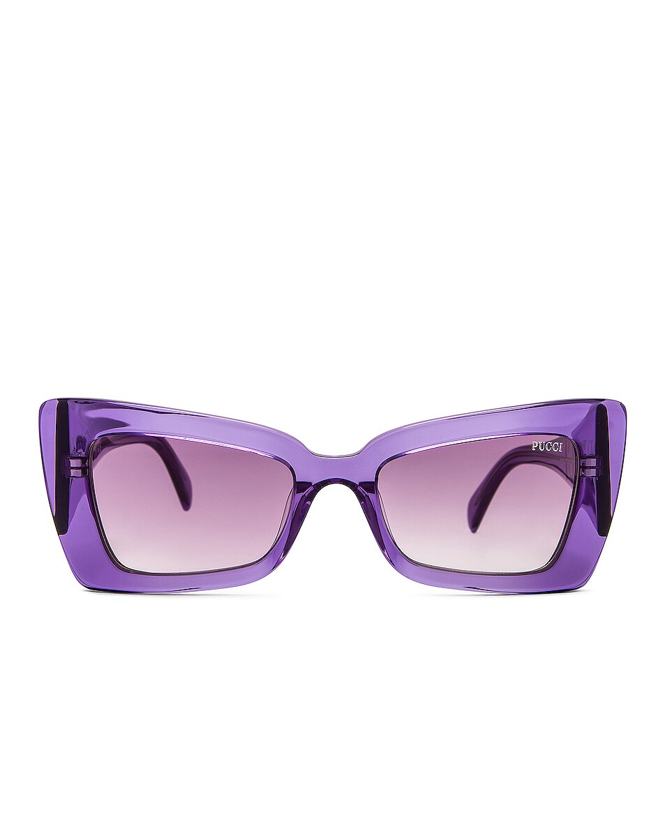 Image 1 of Emilio Pucci Acetate Butterfly Sunglasses in Violet & Pink