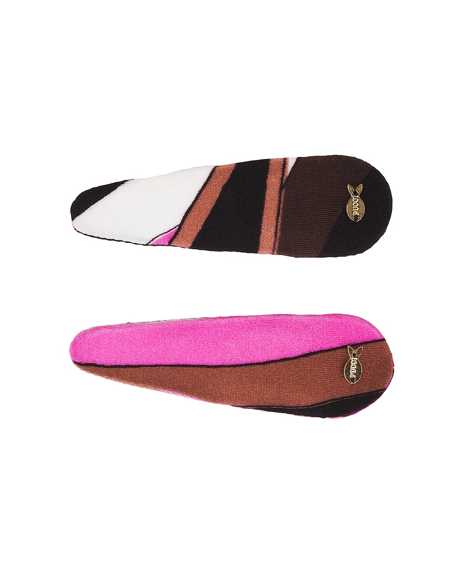 Image 1 of Emilio Pucci Hair Clip in Fuxia & Narrone