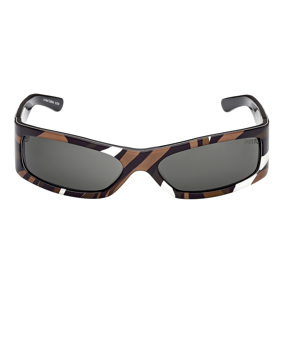 Image 1 of Emilio Pucci Rectangle Sunglasses in Animal & Smoke