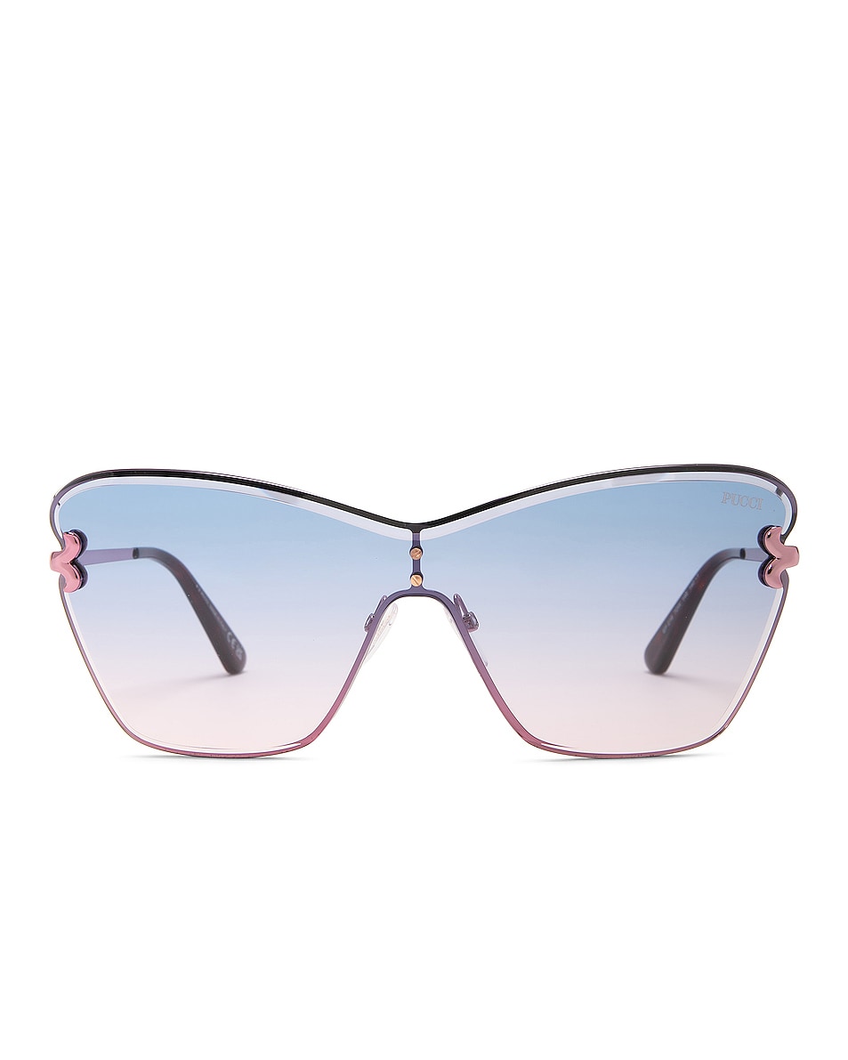 Image 1 of Emilio Pucci Shield Sunglasses in Blue Gradient