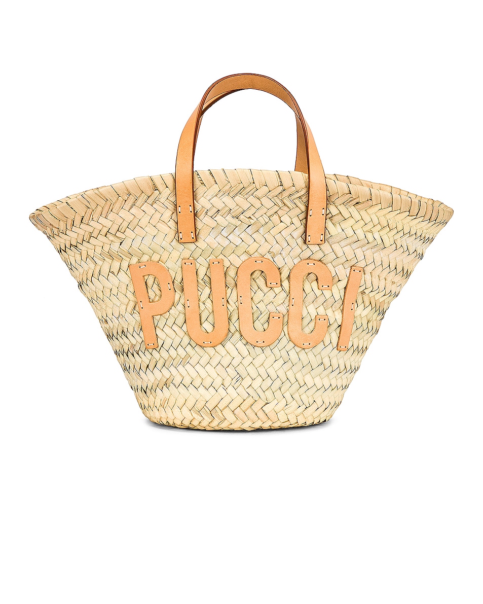 Image 1 of Emilio Pucci Onde Mini Basket Bag in Naturale & Lilla