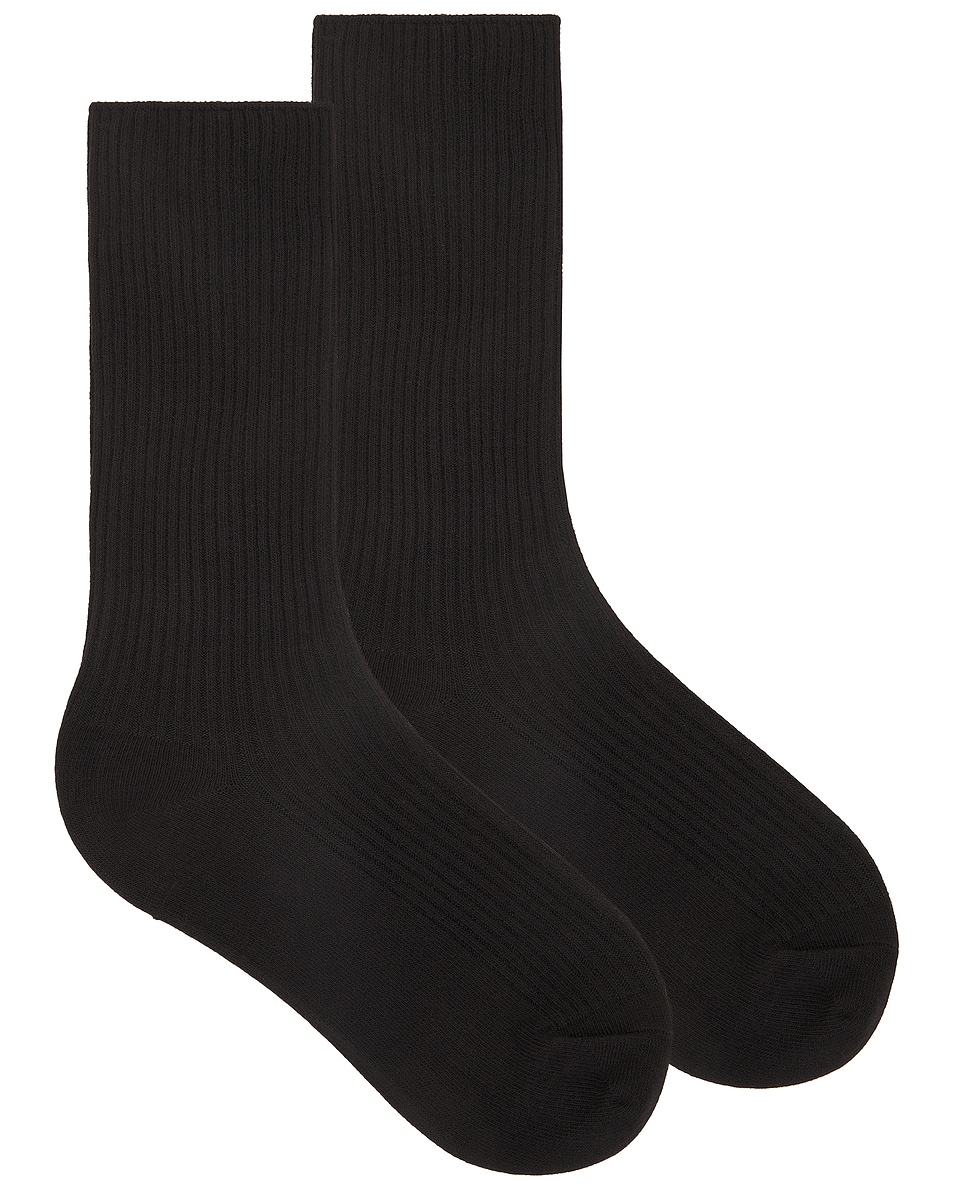 Image 1 of Eterne Classic Rib Socks in Black