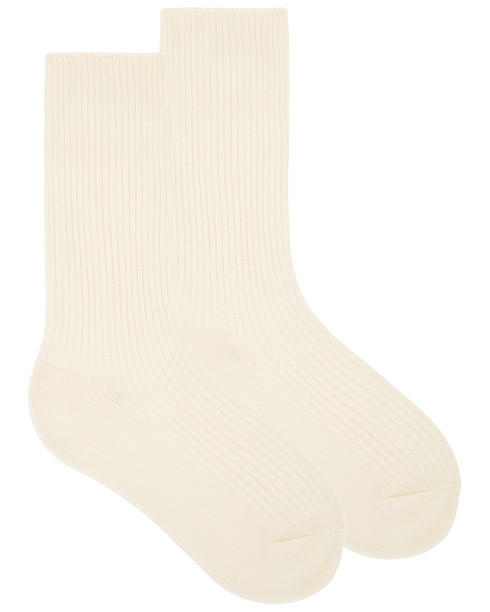 Image 1 of Eterne Classic Rib Socks in Cream