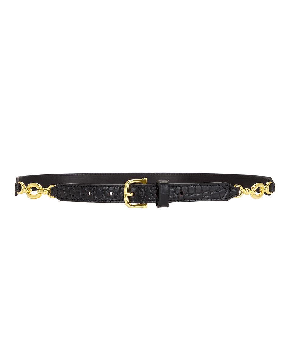 Image 1 of FRAME Jewelery Detail Belt in Black Croc