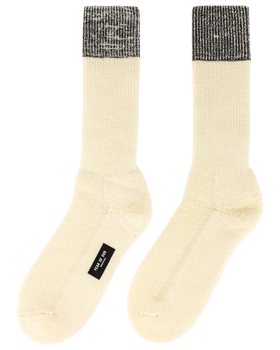 Image 1 of Fear of God 6th Collection Socks in Melange & Cream