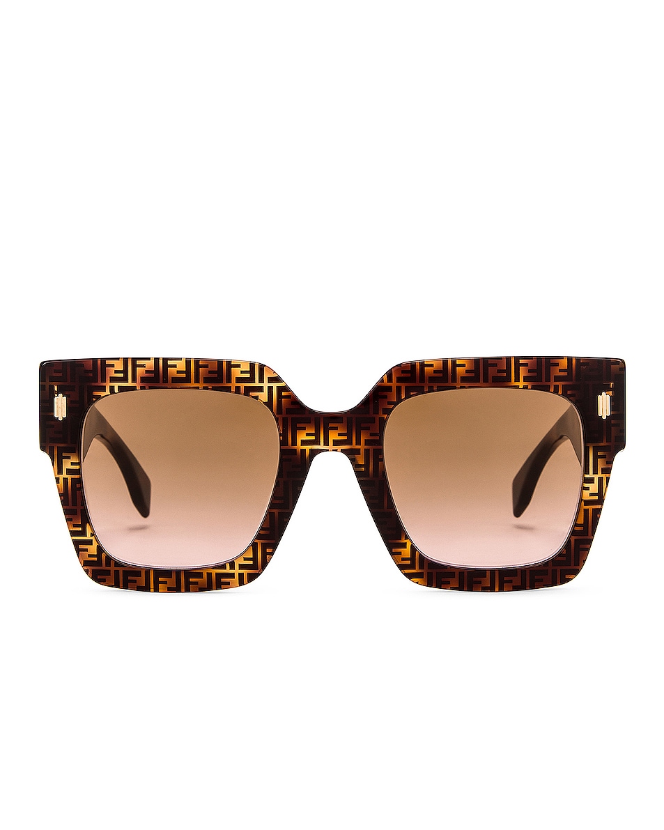 Image 1 of Fendi Square Sunglasses in Havana Pattern