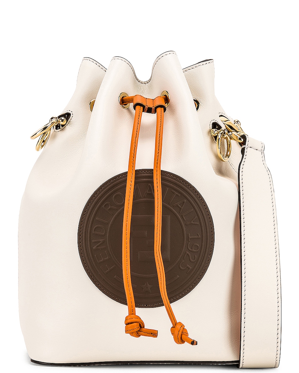 Image 1 of Fendi Mon Tresor Colorblock Crossbody Bag in Ice White & Orange