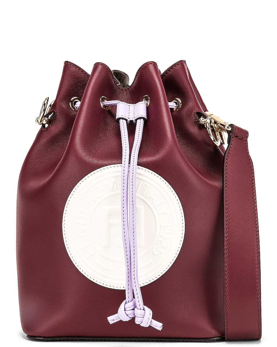 Image 1 of Fendi Mon Tresor Colorblock Crossbody Bag in Burgundy & White