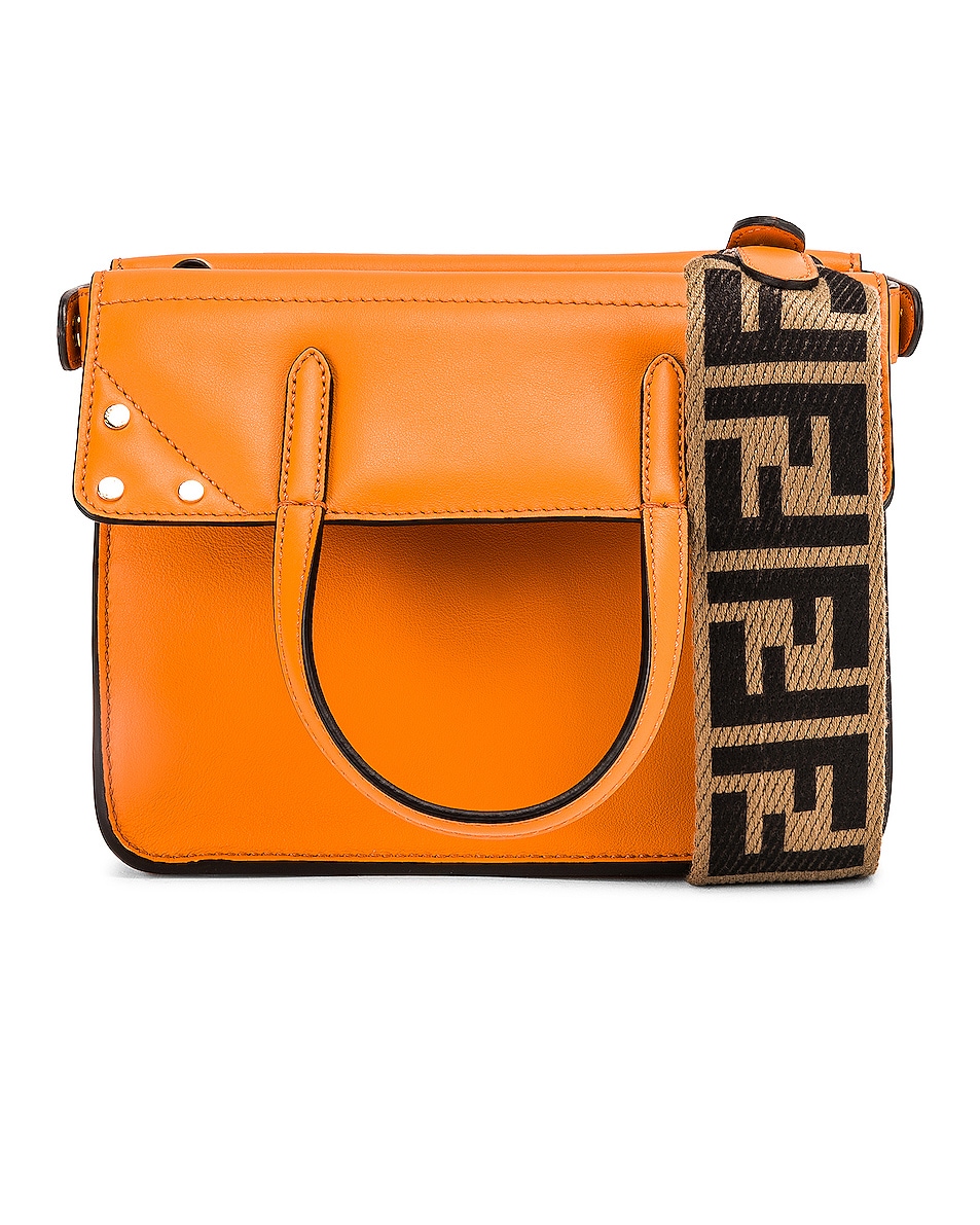 Image 1 of Fendi Mini Flip Crossbody Bag in Orange