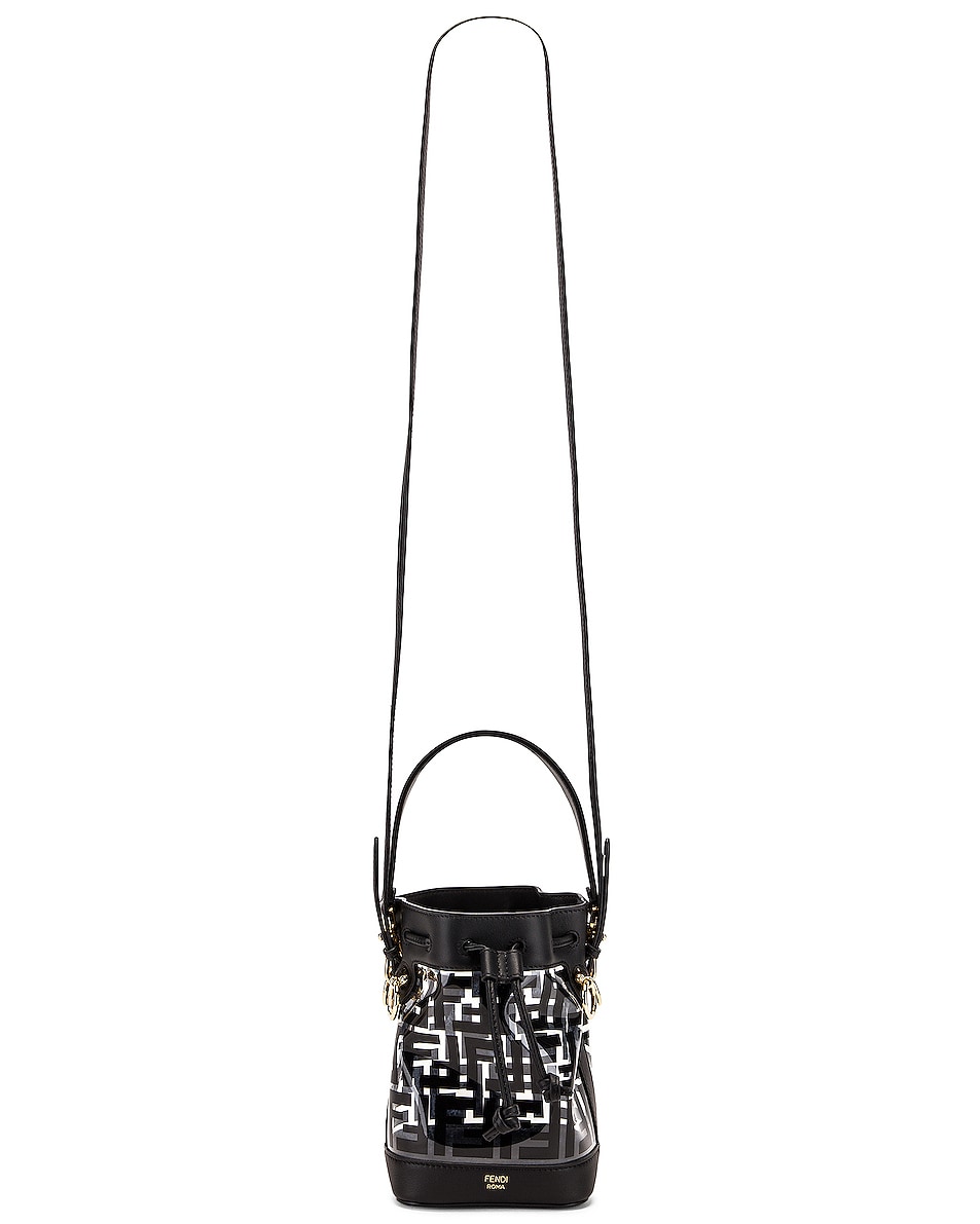 Fendi Mini Mon Tresor Logo Crossbody Bag in Black | FWRD