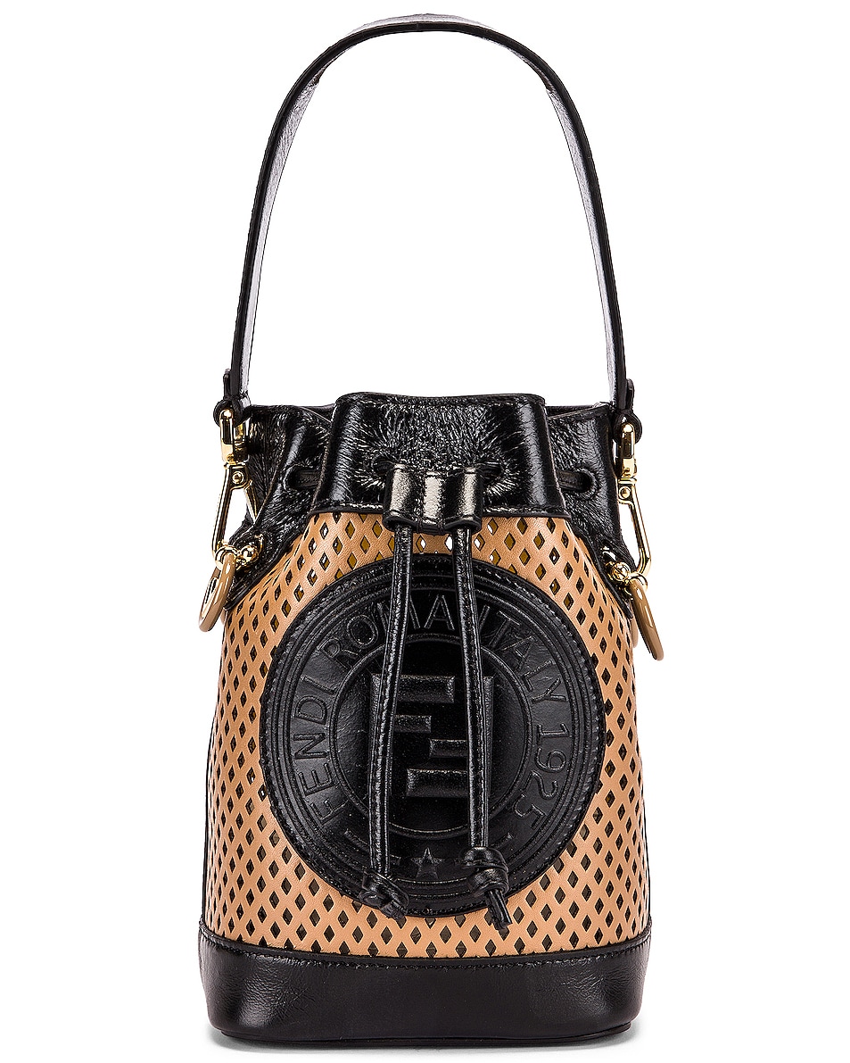 Image 1 of Fendi Mini Mon Tresor Bucket Bag in Sand & Black