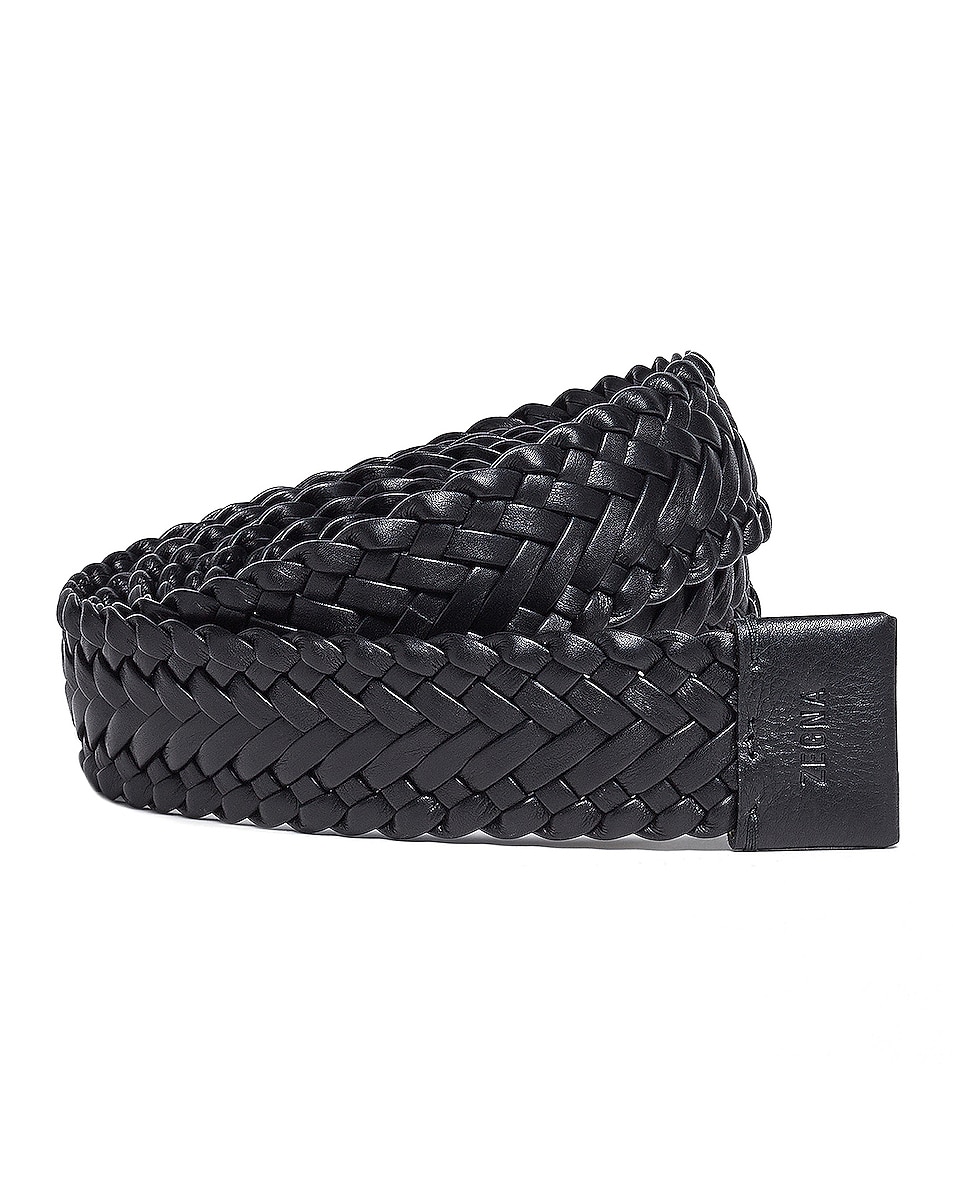 Image 1 of Fear of God Exclusively for Ermenegildo Zegna Smooth Calfskin Braided Leather Belt in Black