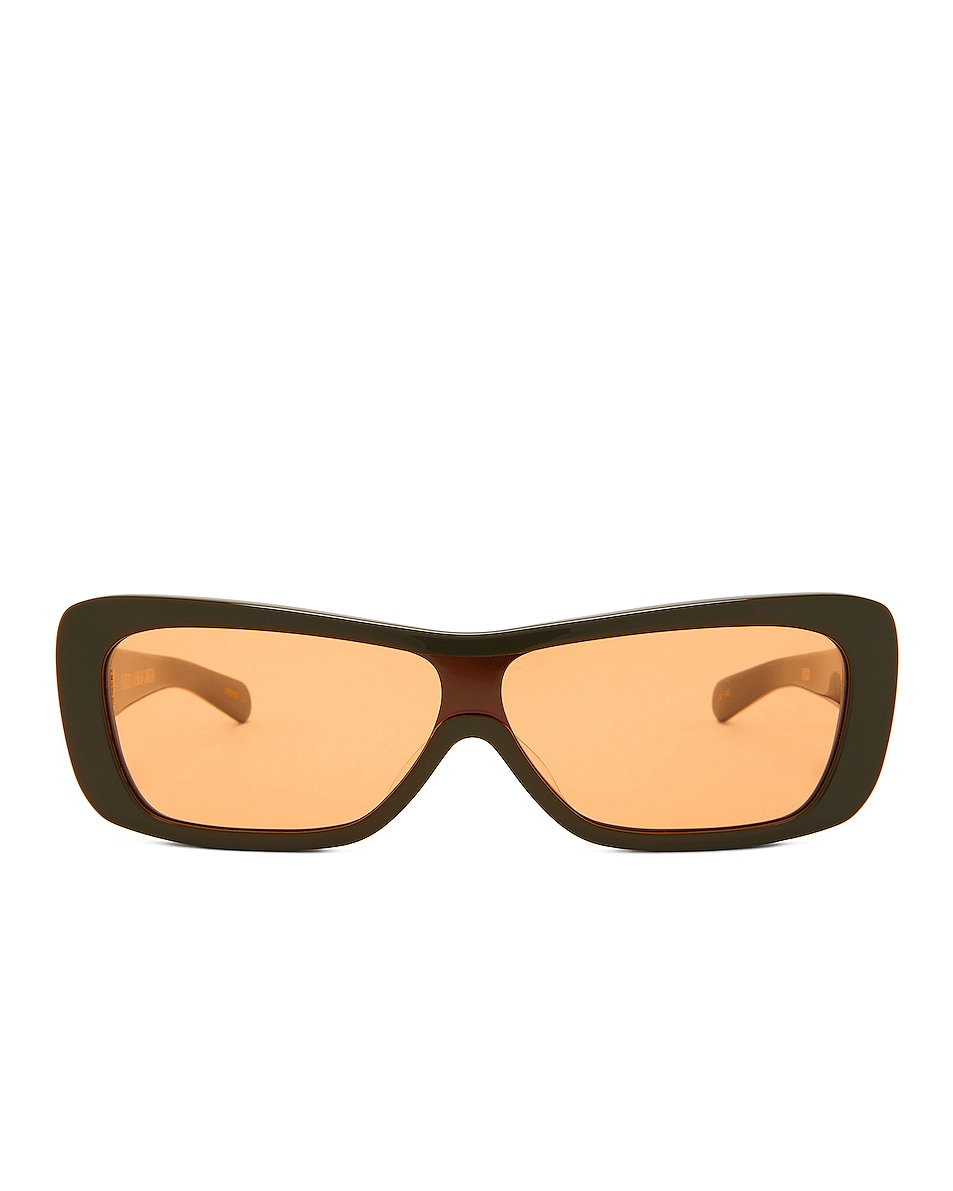 Image 1 of Flatlist x Veneda Carter Disco Sunglasses in Army Green & Solid Orange