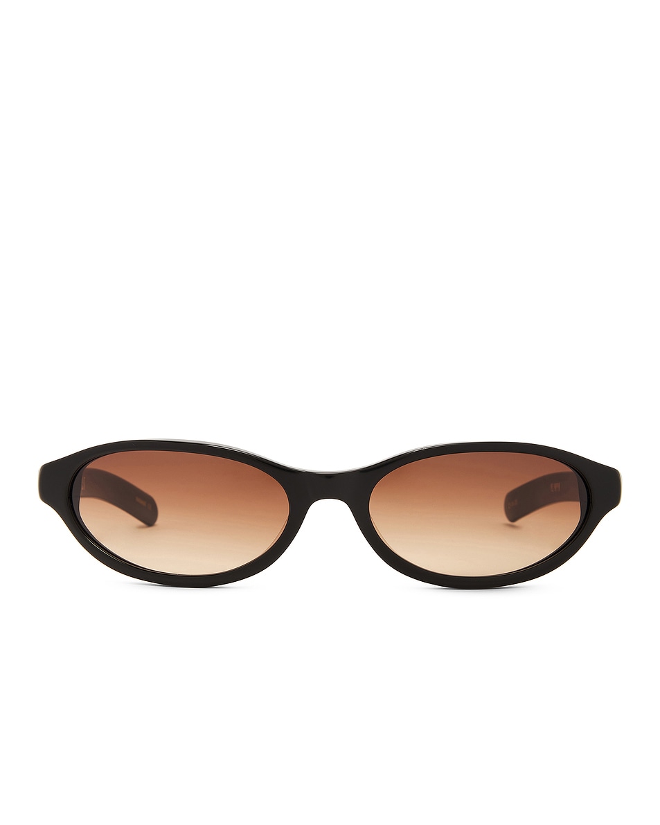 Image 1 of Flatlist Olympia Sunglasses in Solid Black & Brown Gradient