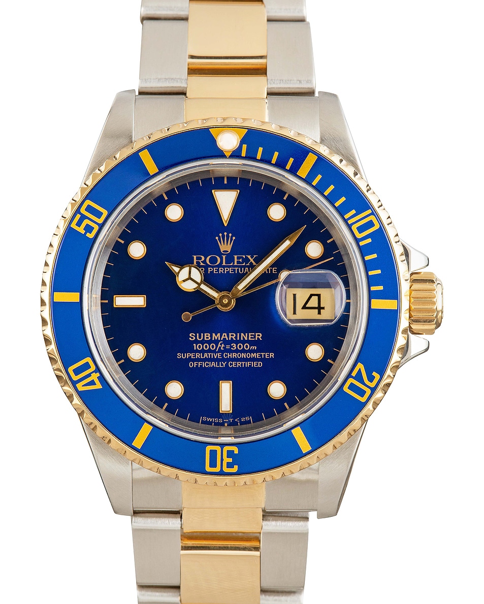 Image 1 of FWRD Renew Bob's Watches Rolex 40Mm Submariner 16613 in Two Tone Blue 