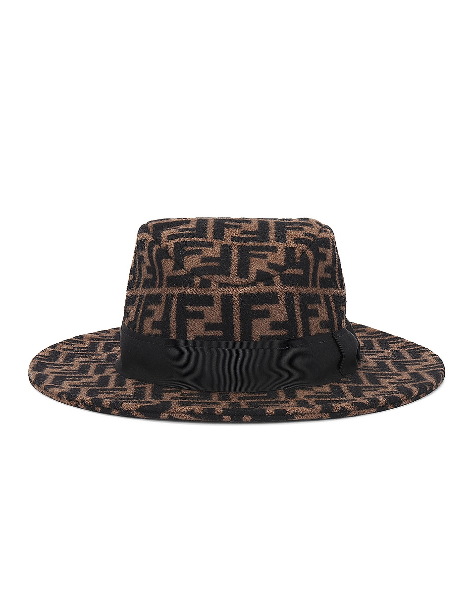 Image 1 of FWRD Renew Fendi Zucca Hat in Brown