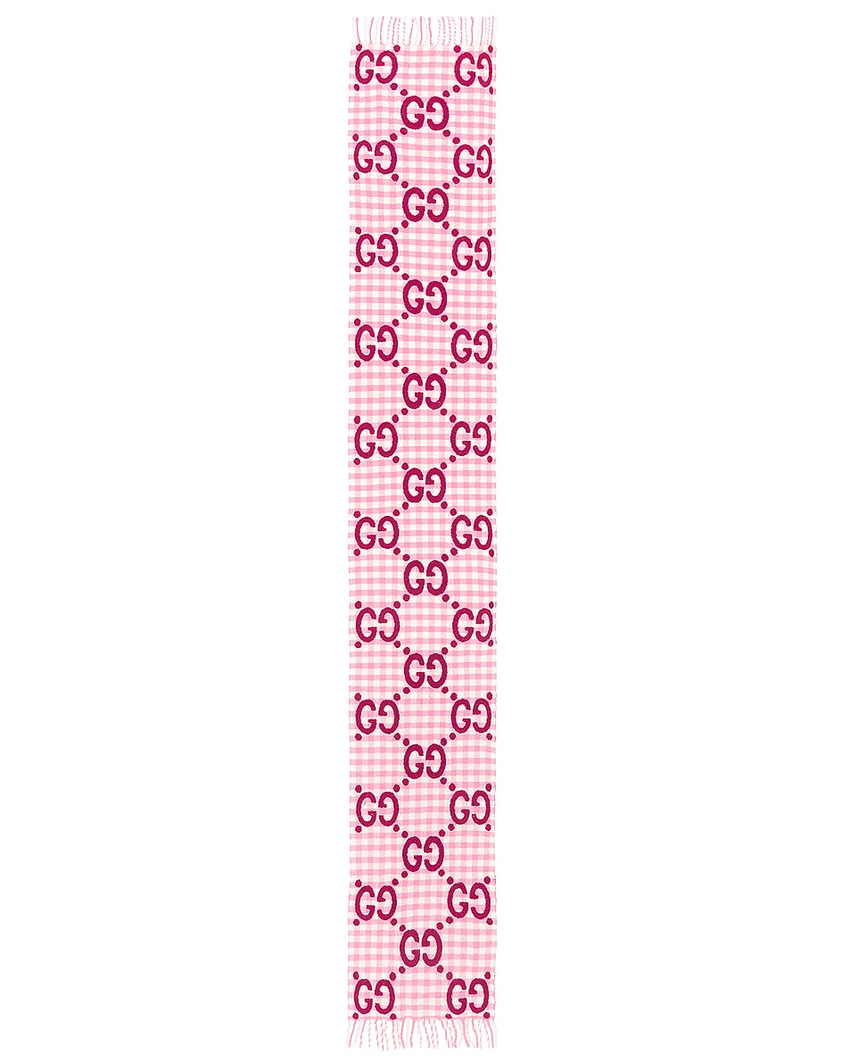 Image 1 of FWRD Renew Gucci GG Jacquard Scarf in Pink