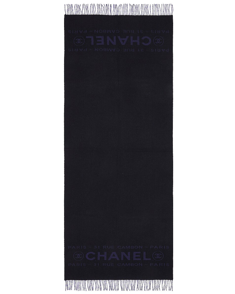 Image 1 of FWRD Renew Chanel 31 Rue Cambon Scarf in Black