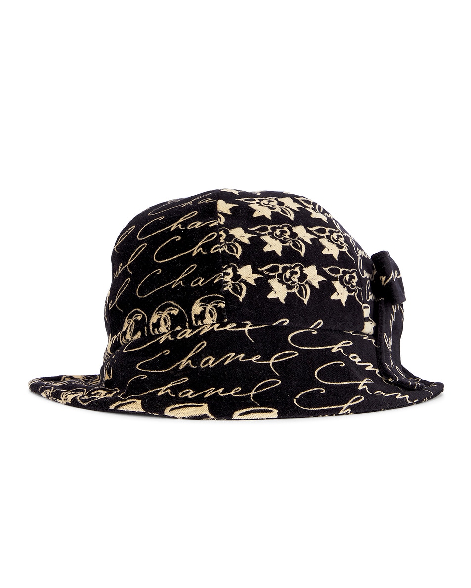Image 1 of FWRD Renew Chanel Bucket Hat in Black