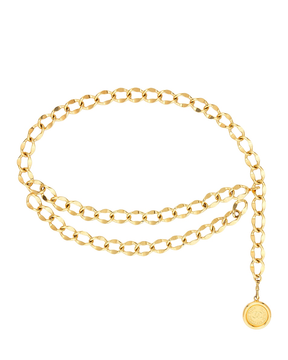 Image 1 of FWRD Renew Chanel 31 Rue Cambon Chain Belt in Gold