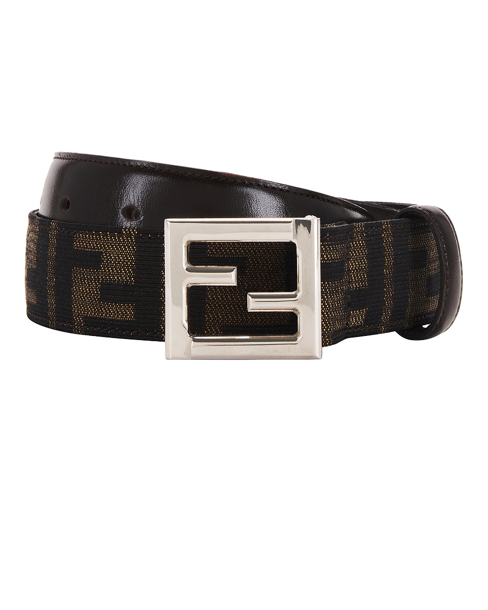 Image 1 of FWRD Renew Fendi Zucca Canvas Belt in Brown