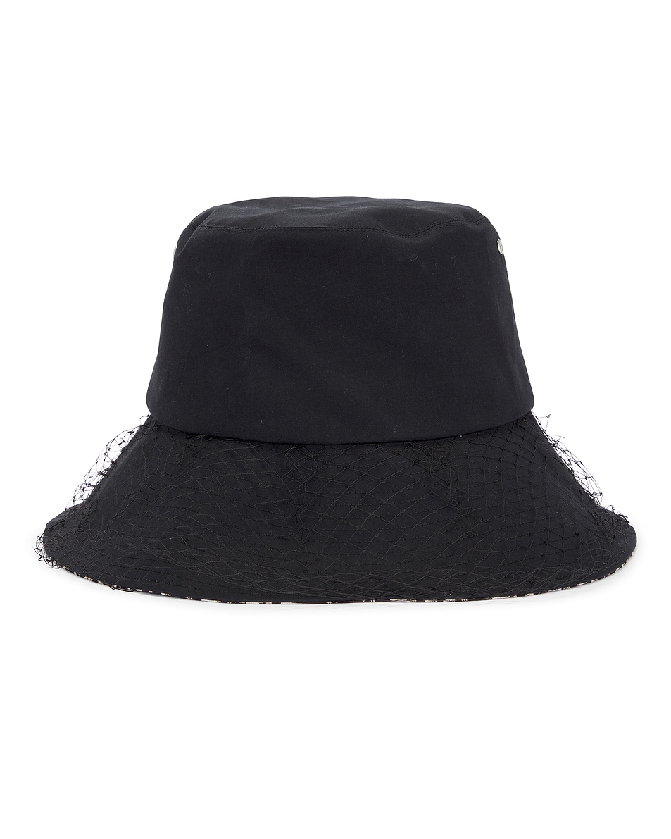 Image 1 of FWRD Renew Dior Oblique Trotter Tulle Hat in Black