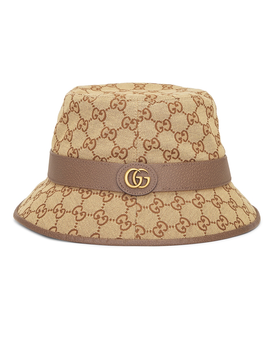 Image 1 of FWRD Renew Gucci GG Canvas Bucket Hat in Beige