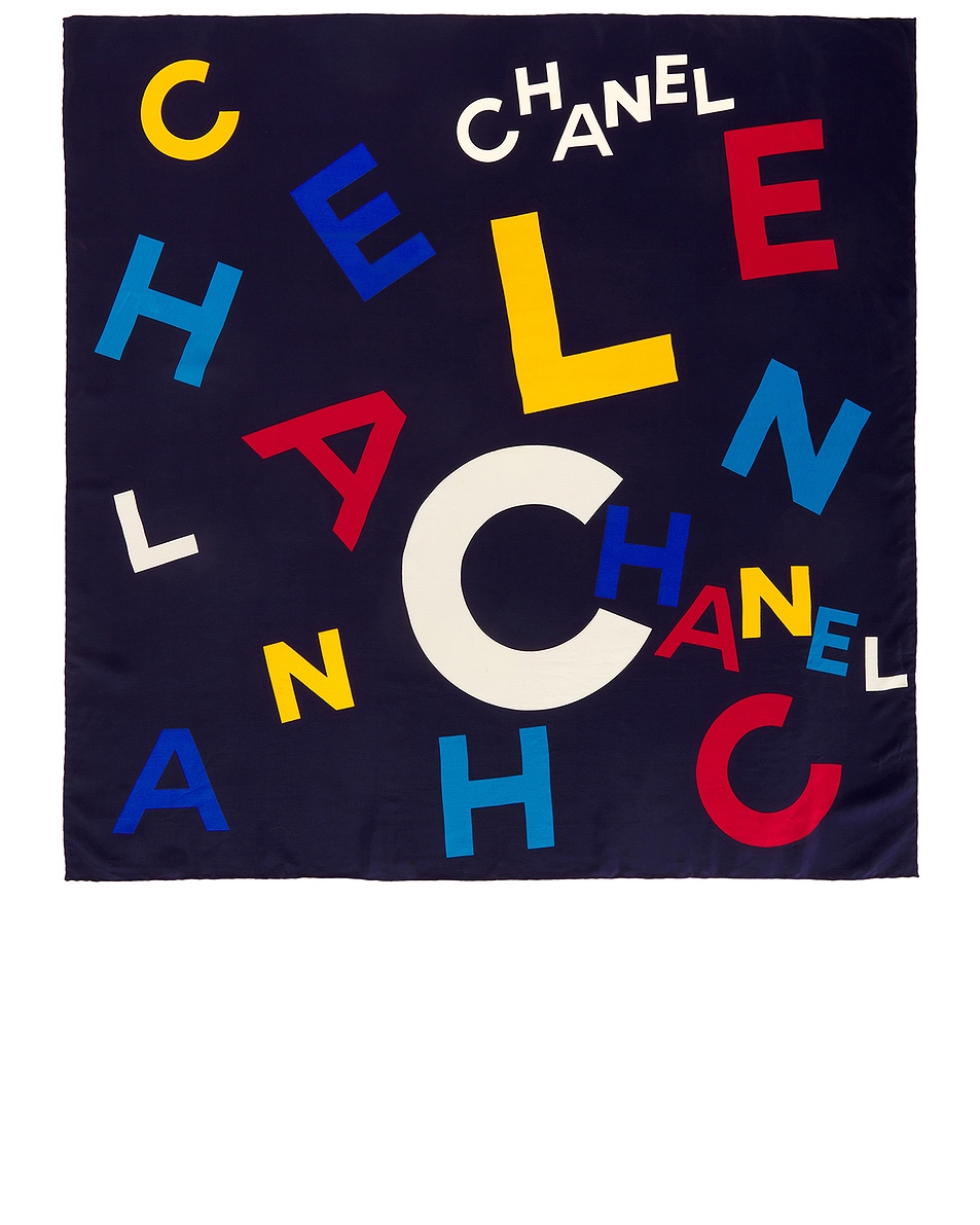 Image 1 of FWRD Renew Chanel Logo Scarf in Navy