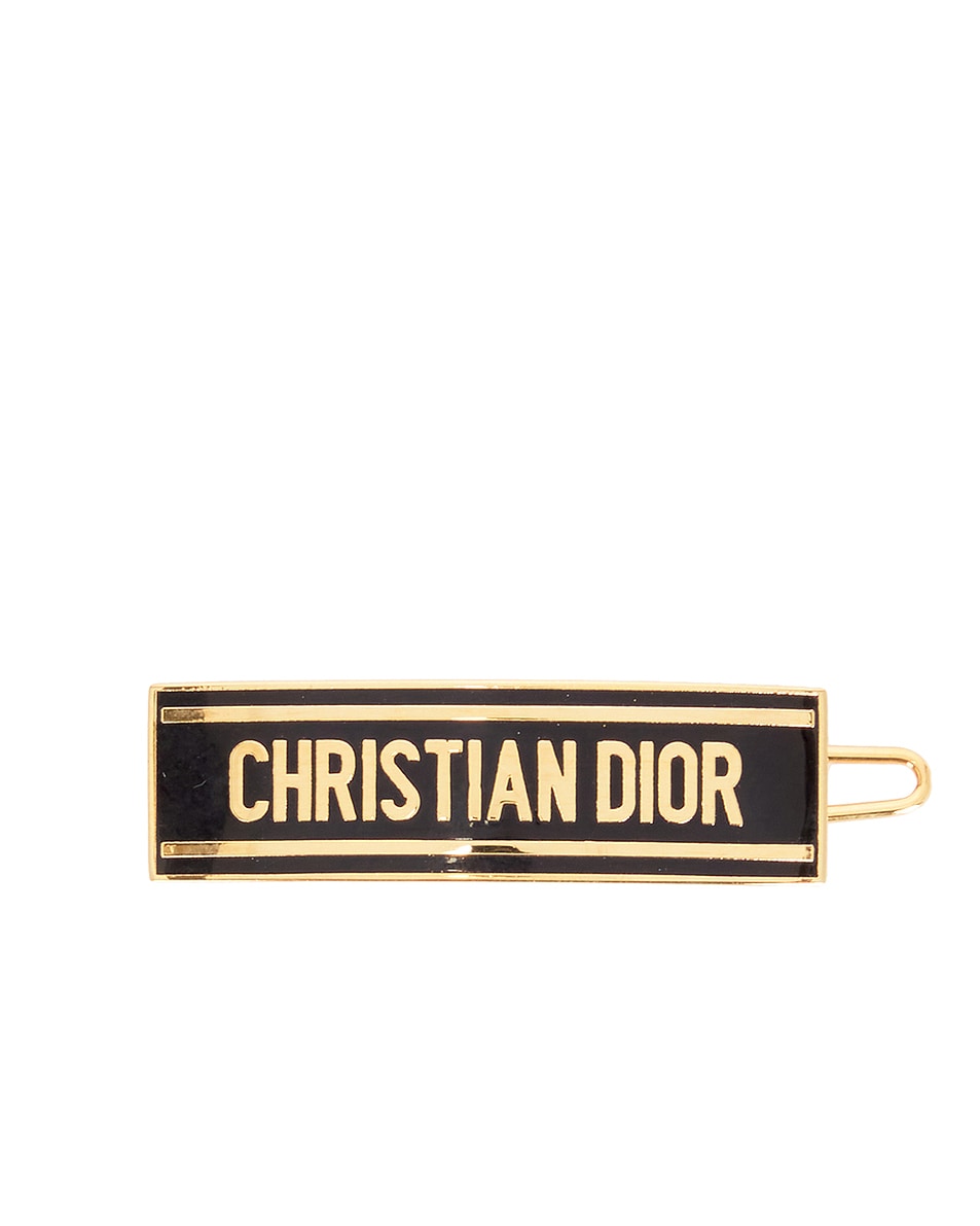 Image 1 of FWRD Renew Dior Logo Barrette Clip in Gold