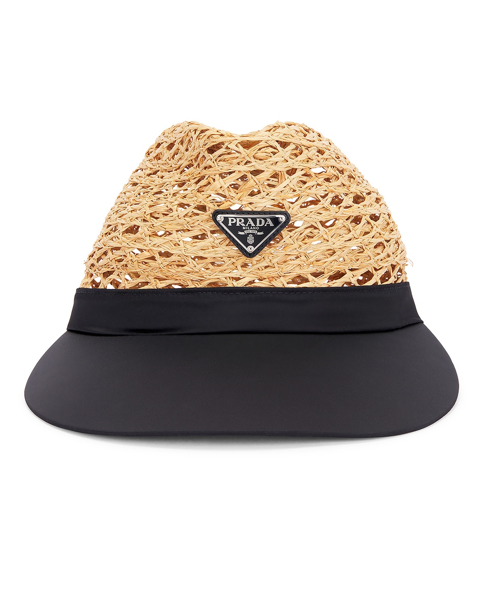 Image 1 of FWRD Renew Prada Straw Cap in Neutral