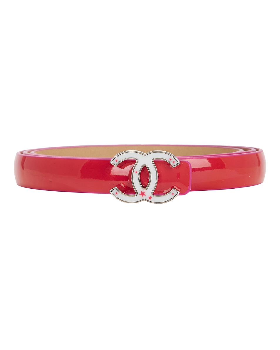 Image 1 of FWRD Renew Chanel Coco Mark Star Belt in Pink