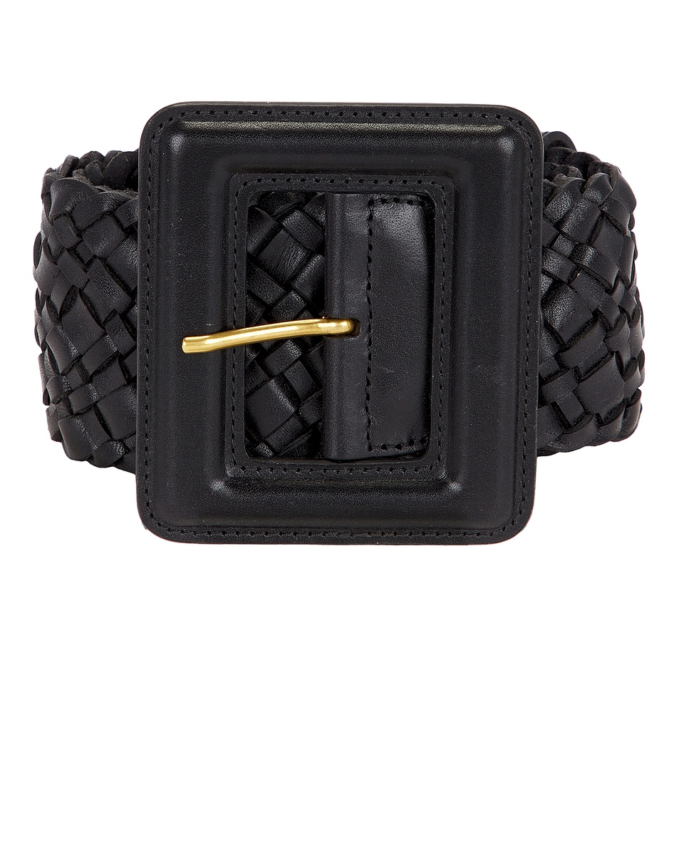 Image 1 of FWRD Renew Saint Laurent Woven Leather Belt in Nero
