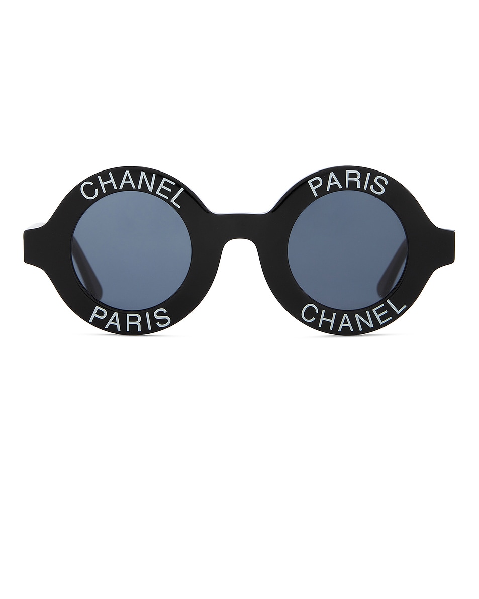 Image 1 of FWRD Renew Chanel CC Logo Sunglasses in Black