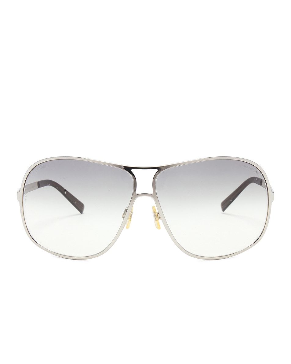 Image 1 of FWRD Renew Chanel Gradient Shield Sunglasses in Grey